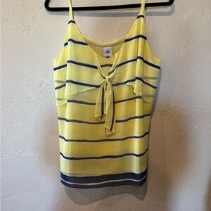 CAbi Yellow Camisole with Tie Front and Sleeveless Design